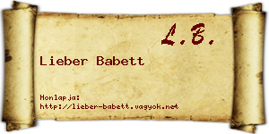 Lieber Babett névjegykártya